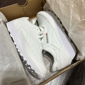 Reebok Renaissance White and Steel Sneakers Size 7.5